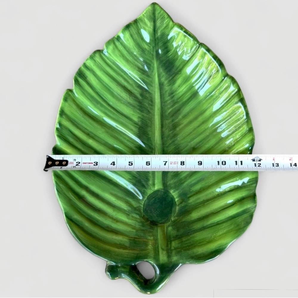 Centrum Aloha Collection Hand-Painted Ceramic Leaf Serving & Decorative Platter - Picture 2 of 4